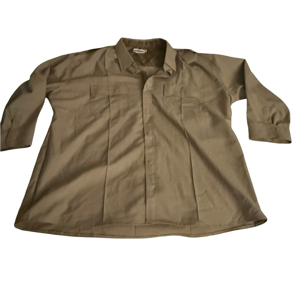 Spiewak Long Sleeve Khaki Zip Up Shirt -36/37, 21-21.5